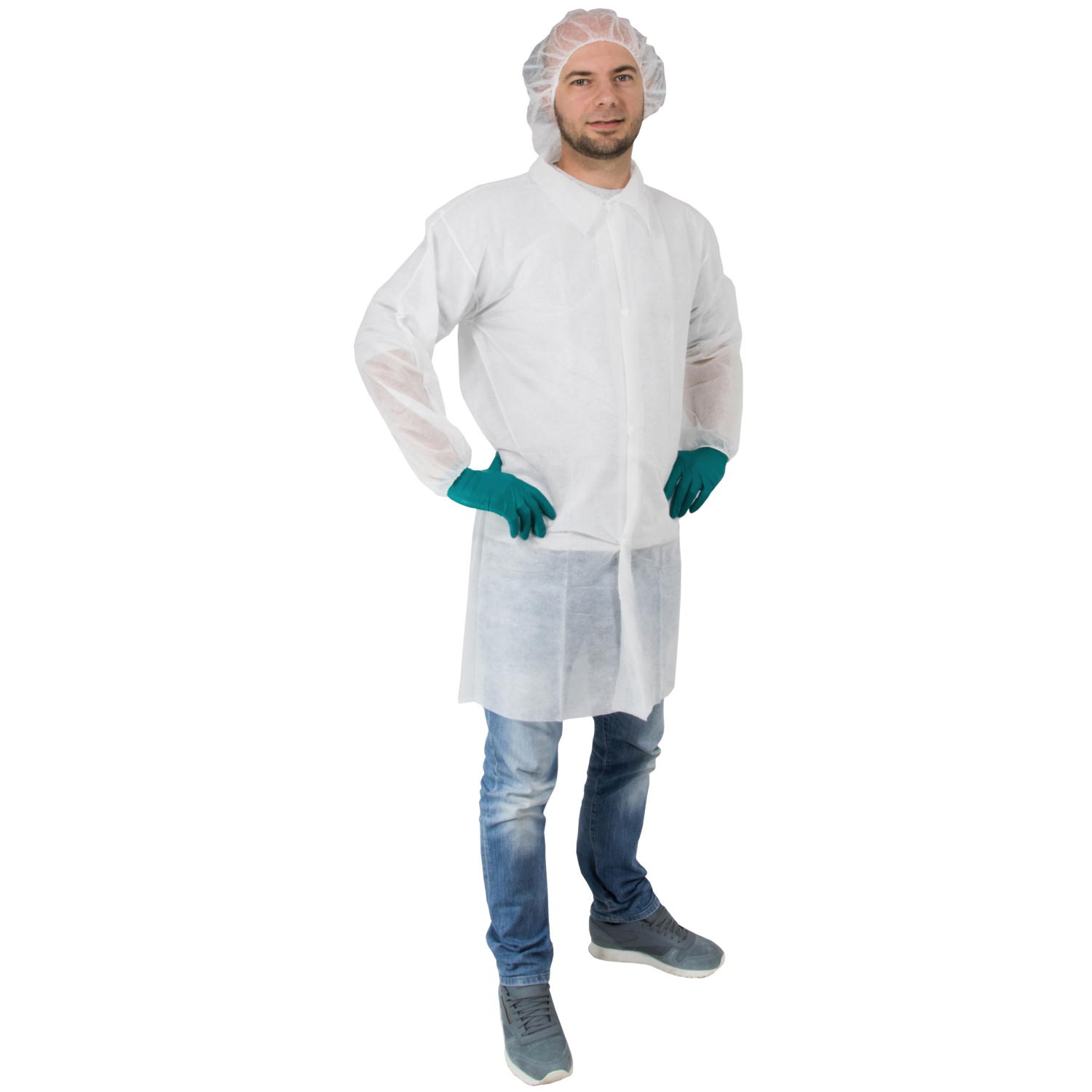Visitor's polypropylene lab coat